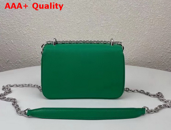 Prada Saffiano Leather and Nylon Mini Bag in Green Replica