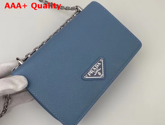 Prada Saffiano Leather and Nylon Mini Bag in Light Blue Replica