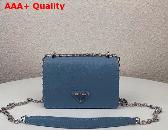 Prada Saffiano Leather and Nylon Mini Bag in Light Blue Replica