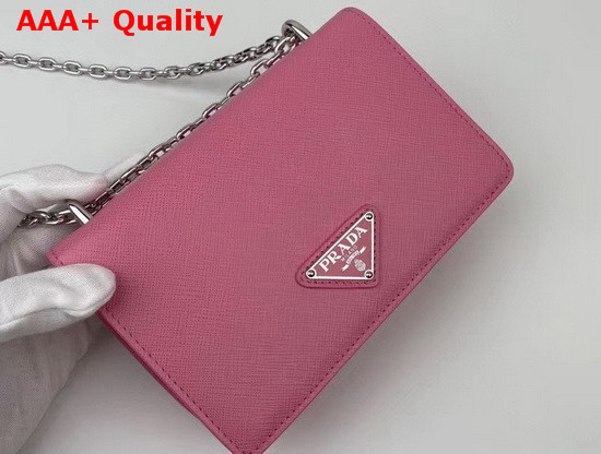 Prada Saffiano Leather and Nylon Mini Bag in Pink Replica