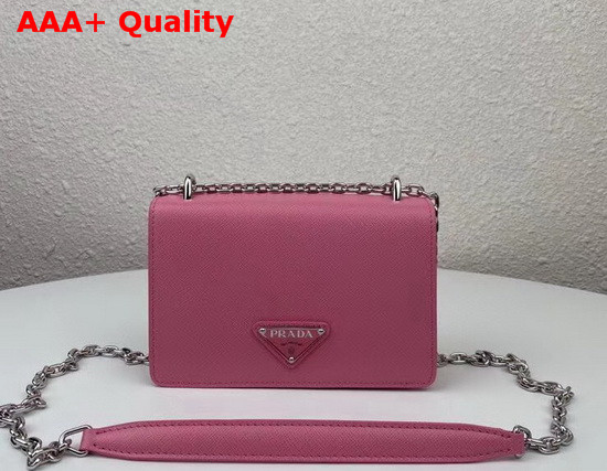 Prada Saffiano Leather and Nylon Mini Bag in Pink Replica