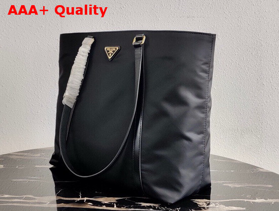 Prada Saffiano Leather and Nylon Tote in Black Replica