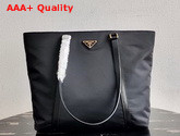 Prada Saffiano Leather and Nylon Tote in Black Replica