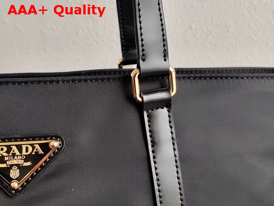 Prada Saffiano Leather and Nylon Tote in Black Replica