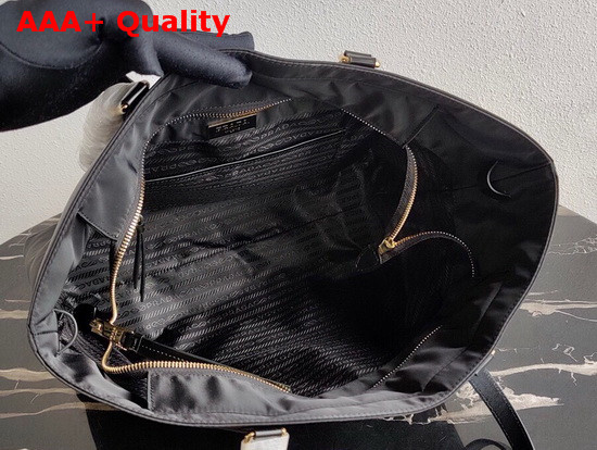 Prada Saffiano Leather and Nylon Tote in Black Replica