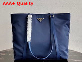 Prada Saffiano Leather and Nylon Tote in Blue Replica