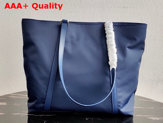 Prada Saffiano Leather and Nylon Tote in Blue Replica