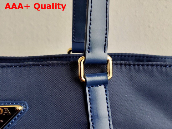 Prada Saffiano Leather and Nylon Tote in Blue Replica