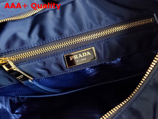 Prada Saffiano Leather and Nylon Tote in Blue Replica