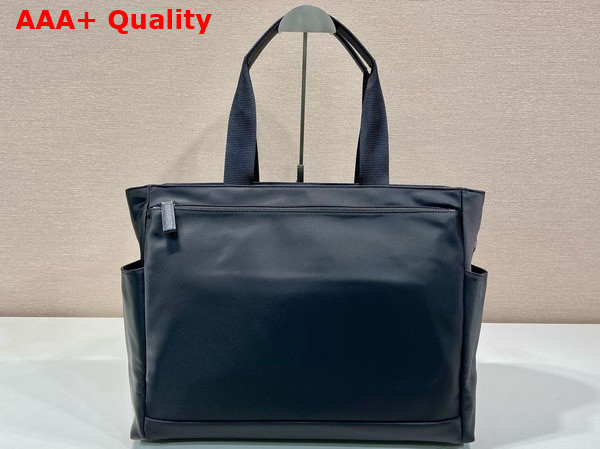 Prada Saffiano Leather and Re Nylon Tote Bag in Black 2VG097 Replica