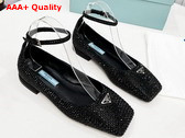 Prada Satin Ballerinas with Crystals Black Replica