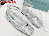 Prada Satin Ballerinas with Crystals Silver Replica