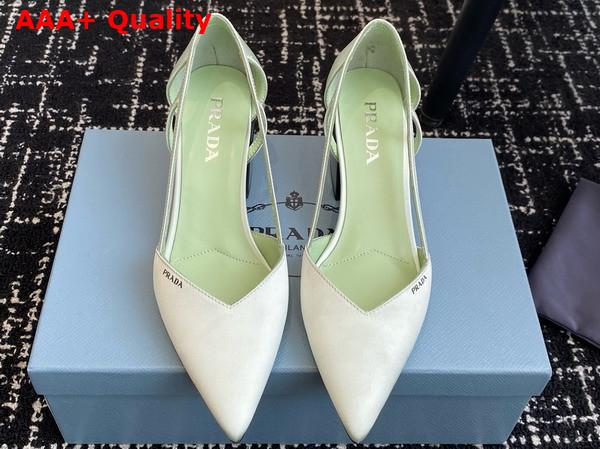 Prada Satin Cut Out Pumps Aqua 1I736N Replica