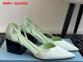 Prada Satin Cut Out Pumps Aqua 1I736N Replica