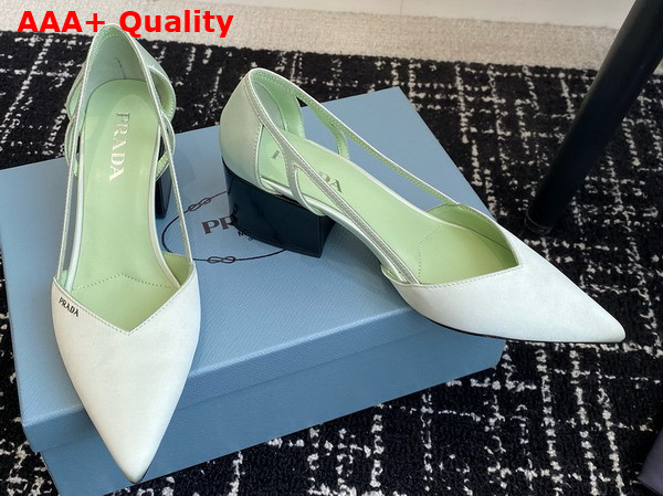 Prada Satin Cut Out Pumps Aqua 1I736N Replica