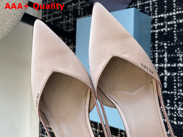 Prada Satin Cut Out Pumps Beige 1I736N Replica