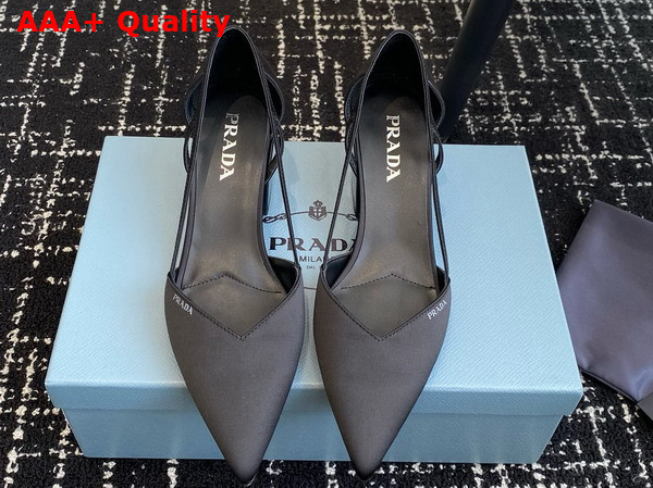 Prada Satin Cut Out Pumps Black 1I736N Replica