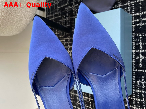 Prada Satin Cut Out Pumps Blue 1I736N Replica