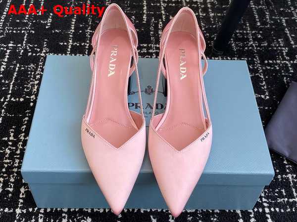 Prada Satin Cut Out Pumps Confetti Pink 1I736N Replica