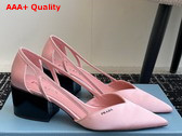 Prada Satin Cut Out Pumps Confetti Pink 1I736N Replica