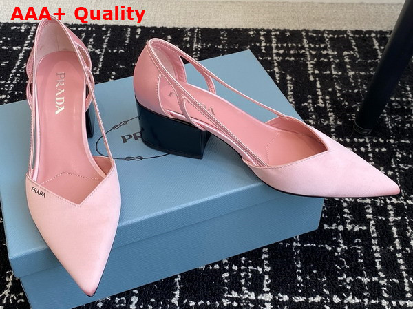 Prada Satin Cut Out Pumps Confetti Pink 1I736N Replica