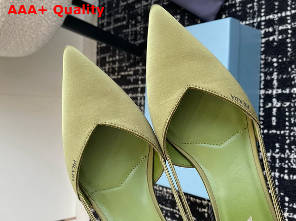 Prada Satin Cut Out Pumps Green 1I736N Replica