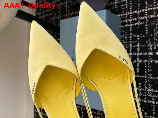 Prada Satin Cut Out Pumps Lemon Yellow 1I736N Replica