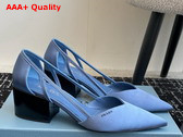 Prada Satin Cut Out Pumps Light Blue 1I736N Replica