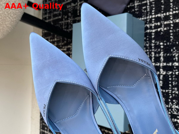 Prada Satin Cut Out Pumps Light Blue 1I736N Replica