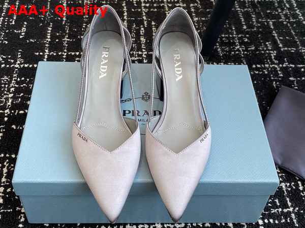 Prada Satin Cut Out Pumps Slate Gray 1I736N Replica