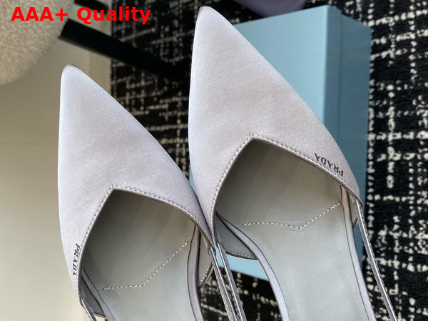 Prada Satin Cut Out Pumps Slate Gray 1I736N Replica