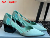 Prada Satin Cut Out Pumps Turquoise 1I736N Replica