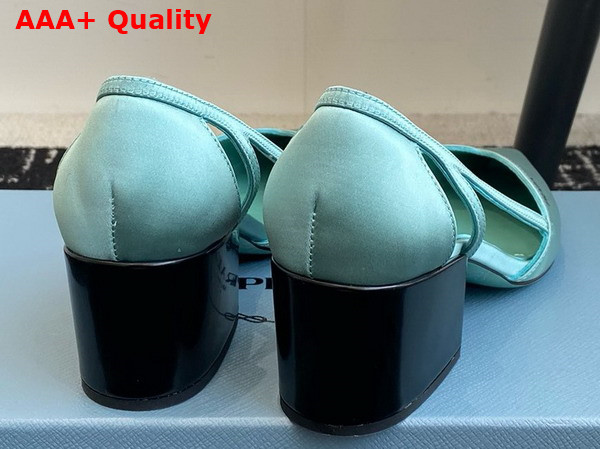 Prada Satin Cut Out Pumps Turquoise 1I736N Replica