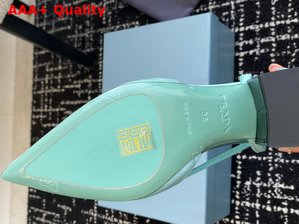 Prada Satin Cut Out Pumps Turquoise 1I736N Replica