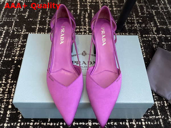 Prada Satin Cut Out Pumps Violet 1I736N Replica