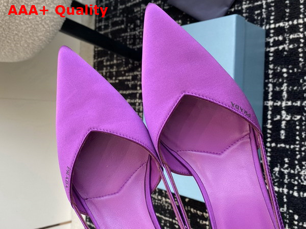 Prada Satin Cut Out Pumps Violet 1I736N Replica