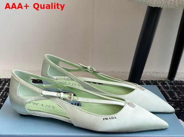 Prada Satin Cut Out Pumps in Aqua Green 1I740N Replica