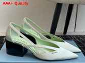 Prada Satin Cut Out Pumps in Aqua Green 1I741N Replica