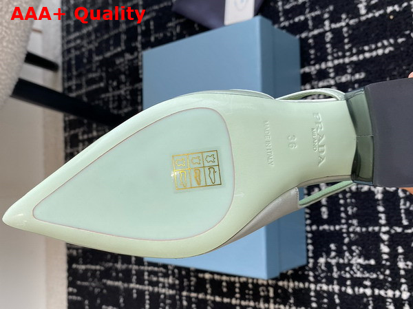 Prada Satin Cut Out Pumps in Aqua Green 1I741N Replica