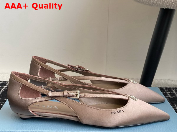 Prada Satin Cut Out Pumps in Beige 1I740N Replica