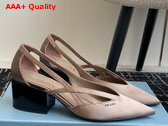 Prada Satin Cut Out Pumps in Beige 1I741N Replica