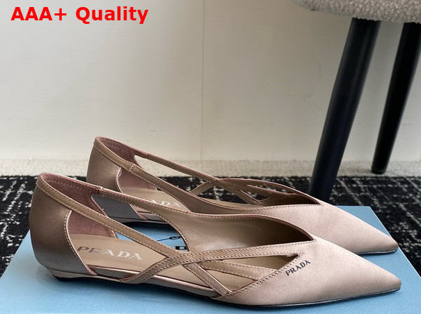 Prada Satin Cut Out Pumps in Beige 1I741N Replica