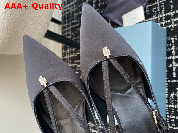 Prada Satin Cut Out Pumps in Black 1I740N Replica