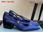 Prada Satin Cut Out Pumps in Blue 1I740N Replica