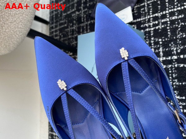 Prada Satin Cut Out Pumps in Blue 1I740N Replica