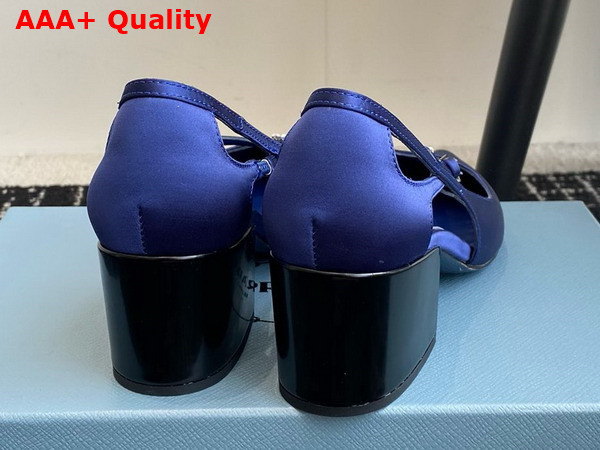 Prada Satin Cut Out Pumps in Blue 1I740N Replica