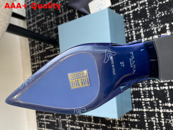 Prada Satin Cut Out Pumps in Blue 1I740N Replica