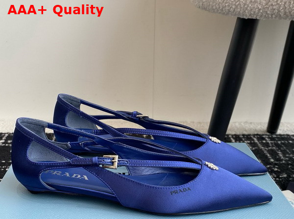 Prada Satin Cut Out Pumps in Blue 1I740N Replica