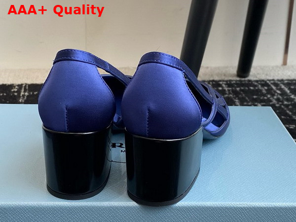 Prada Satin Cut Out Pumps in Blue 1I741N Replica