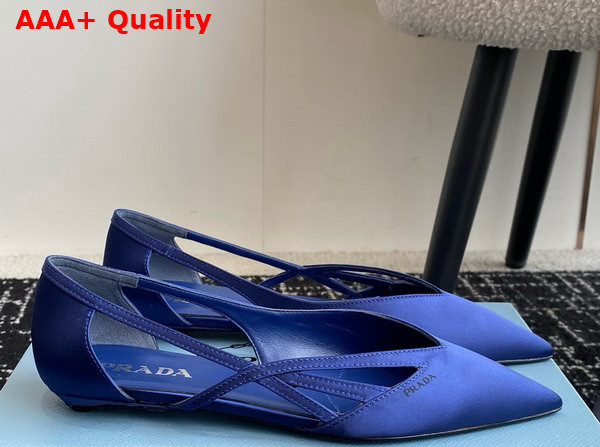 Prada Satin Cut Out Pumps in Blue 1I741N Replica